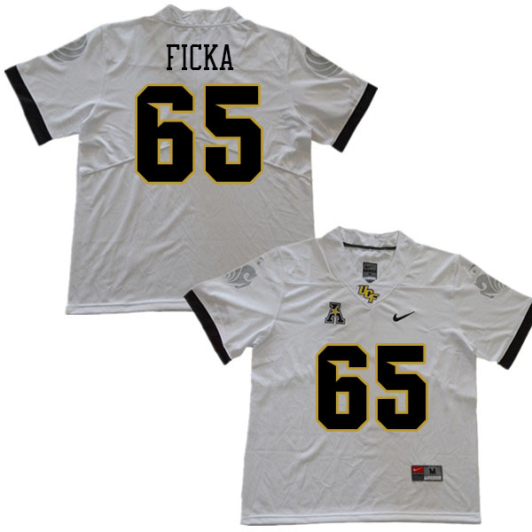 Men #65 Christopher Ficka UCF Knights College Football Jerseys Stitched Sale-White